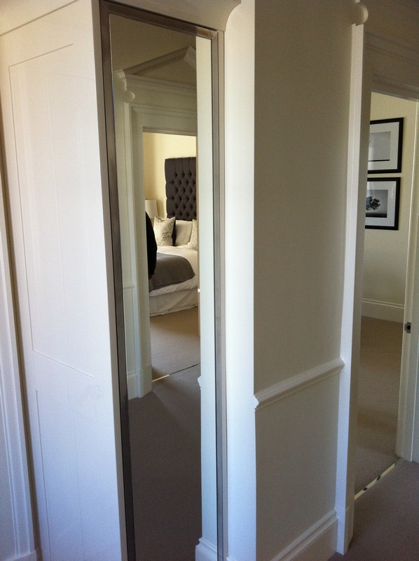 Full-length wardrobe mirror fitted in Chelsea home